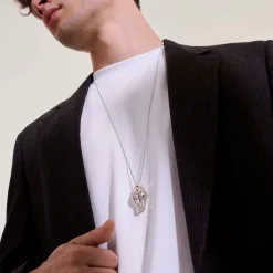 Men John Hardy Tags & Pendants^Naga Pendant Necklace, Silver, Diamonds