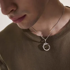 Men John Hardy Tags & Pendants^Naga Pendant Necklace, Sterling Silver