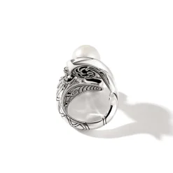 Women John Hardy Statement^Naga Ring, Sterling Silver, Diamonds, Pearl