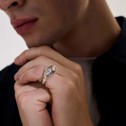 Men John Hardy Bands^Naga Ring, Sterling Silver