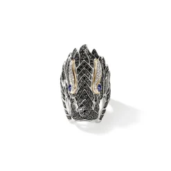 Women John Hardy Statement^Naga Saddle Ring, Gold, Silver, Diamonds