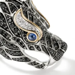 Women John Hardy Statement^Naga Saddle Ring, Gold, Silver, Diamonds