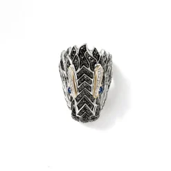 Women John Hardy Statement^Naga Saddle Ring, Gold, Silver, Diamonds