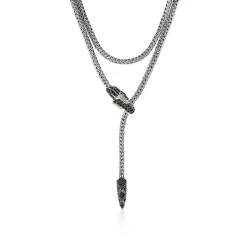 Women John Hardy Statement^Naga Y Necklace, Sterling Silver, 4.4Mm