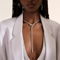 Women John Hardy Statement^Naga Y Necklace, Sterling Silver, 4.4Mm