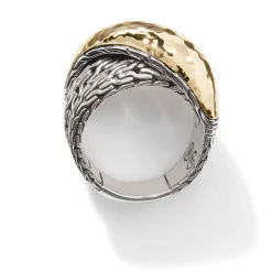Women John Hardy Statement^Palu Crossover Ring, Gold, Sterling Silver