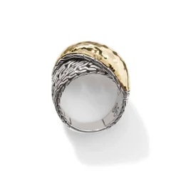 Women John Hardy Statement^Palu Crossover Ring, Gold, Sterling Silver