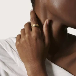 Women John Hardy Statement^Palu Dot Band Ring, Gold, Sterling Silver