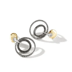 Women John Hardy Statement^Palu Drop Earring, Silver, Gold, Pave