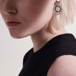 Women John Hardy Statement^Palu Drop Earring, Silver, Gold, Pave