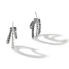Women John Hardy Statement^Palu J Hoop Earring, Sterling Silver, Pave