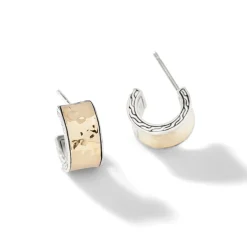 Women John Hardy Statement^Palu J Hoop Earring, Sterling Silver, Gold