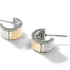 Women John Hardy Statement^Palu J Hoop Earring, Sterling Silver, Gold