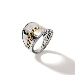 Women John Hardy Statement^Palu Saddle Ring, Sterling Silver, Gold