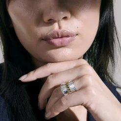 Women John Hardy Statement^Palu Saddle Ring, Sterling Silver, Gold