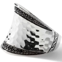 Women John Hardy Statement^Palu Saddle Ring, Sterling Silver, Pave