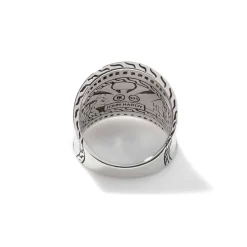 Women John Hardy Statement^Palu Saddle Ring, Sterling Silver, Pave