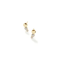 Women John Hardy Studs^Palu Stud Earring, Gold, Diamonds