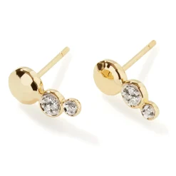 Women John Hardy Studs^Palu Stud Earring, Gold, Diamonds