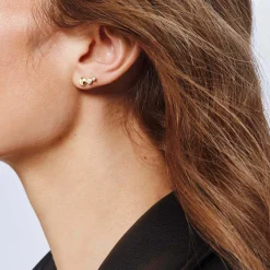 Women John Hardy Studs^Palu Stud Earring, Gold, Diamonds