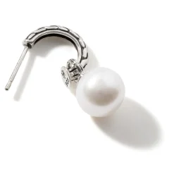 Women John Hardy Statement^Pear Drop J Hoop Earring, Sterling Silver