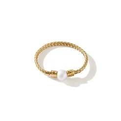 Women John Hardy Soft^Pearl Chain Band Ring, Gold
