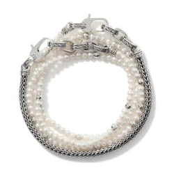 Men John Hardy Beads^Pearl Chain Convertible Wrap, Sterling Silver