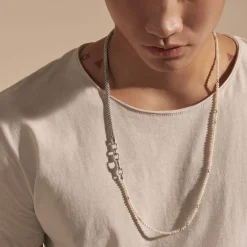 Men John Hardy Beads^Pearl Chain Convertible Wrap, Sterling Silver