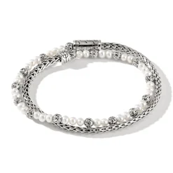 Men John Hardy Chains^Pearl Chain Double Wrap, Sterling Silver