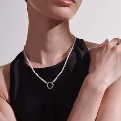 Women John Hardy Layering^Pearl Keyring Necklace, Sterling Silver