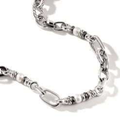 Men John Hardy Chains^Pearl Link Bracelet, Silver, Dark Silver