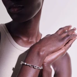 Men John Hardy Chains^Pearl Link Bracelet, Silver, Dark Silver