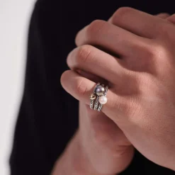 Women John Hardy Statement^Pearl Multi Row Ring, Sterling Silver, Gold