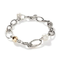Men John Hardy Chains^Pearl Palu Link Bracelet, Silver, Gold