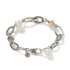 Men John Hardy Chains^Pearl Palu Link Bracelet, Silver, Gold