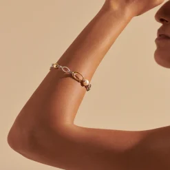 Men John Hardy Chains^Pearl Palu Link Bracelet, Silver, Gold