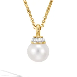 Women John Hardy Pendants^Pearl Pendant Necklace, Gold, Diamonds