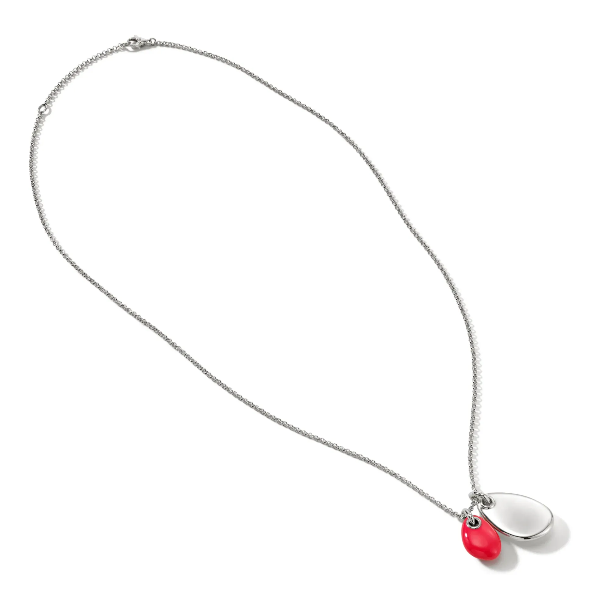 Men John Hardy Tags & Pendants^Pebble Duo Necklace, Silver, Diamonds