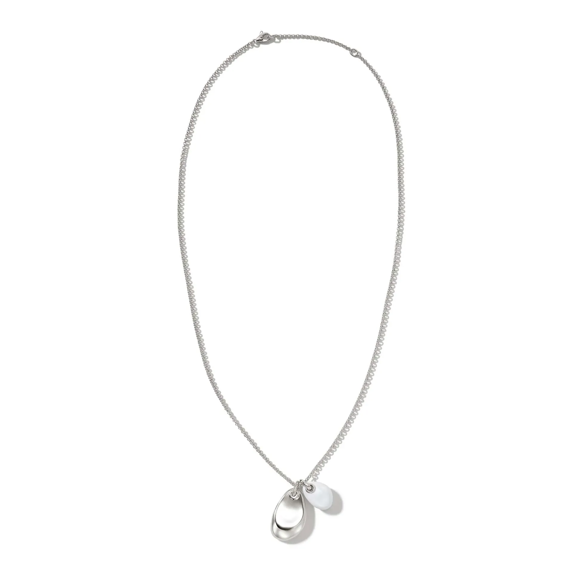 Men John Hardy Tags & Pendants^Pebble Duo Necklace, Silver, Diamonds