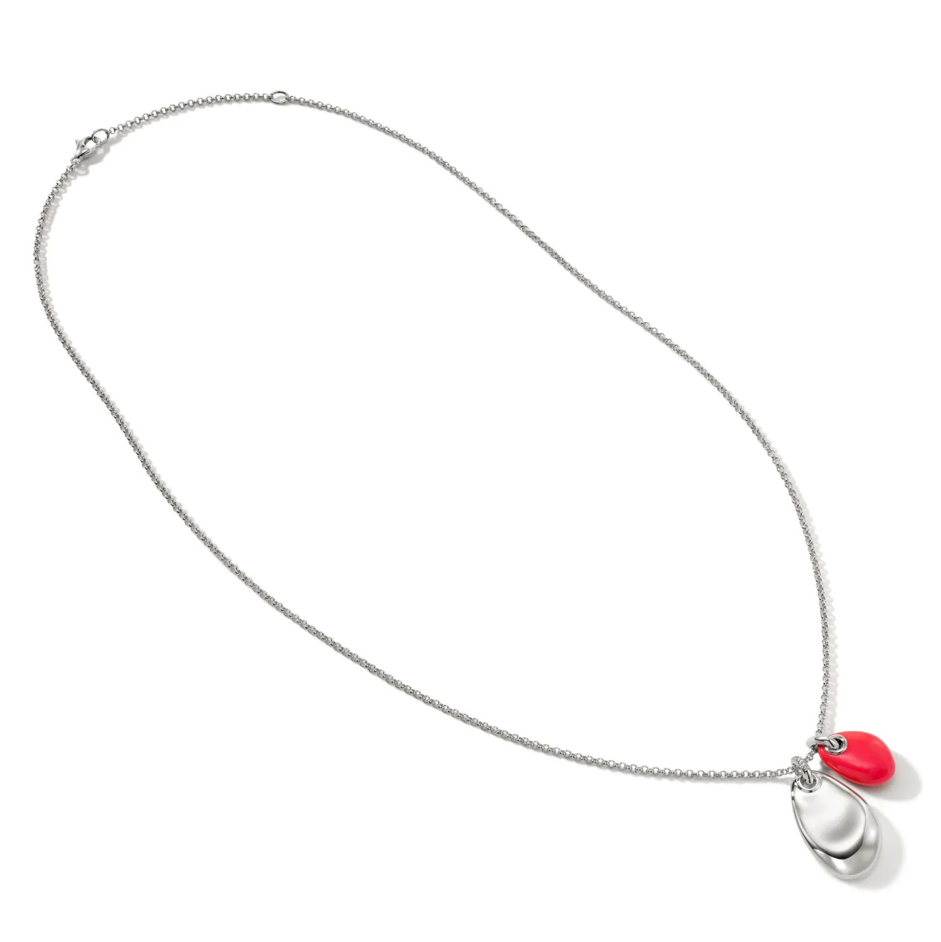 Men John Hardy Tags & Pendants^Pebble Duo Necklace, Silver, Diamonds