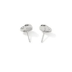Women John Hardy Studs^Pebble Heart Stud Earring, Silver, Diamonds