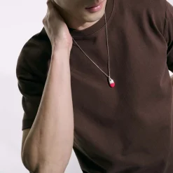 Men John Hardy Tags & Pendants^Pebble Necklace, Sterling Silver, Diamonds