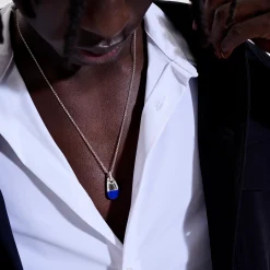 Men John Hardy Tags & Pendants^Pebble Necklace, Sterling Silver, Diamonds