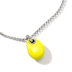 Women John Hardy Pendants^Pebble Necklace, Sterling Silver, Diamonds