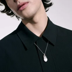 Men John Hardy Tags & Pendants^Pebble Necklace, Sterling Silver, Diamonds