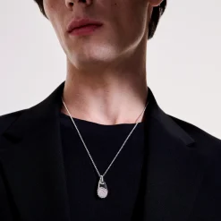 Men John Hardy Tags & Pendants^Pebble Pendant, Sterling Silver, Diamonds