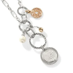 Women John Hardy Pendants^Pendant Keyring Necklace, Silver, Gold, Pearl