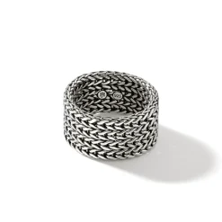Women John Hardy Soft^Rata Chain Band Ring, Sterling Silver, Wide