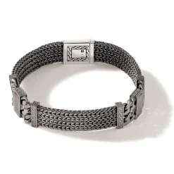 Men John Hardy Chains^Rata Chain Bracelet, Dark Silver, Gemstone