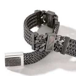 Men John Hardy Chains^Rata Chain Bracelet, Dark Silver, Gemstone